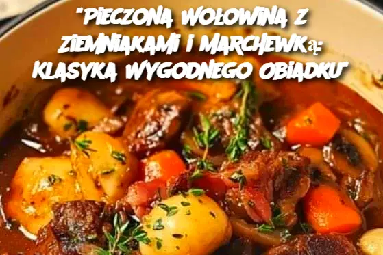 "Pieczona Wołowina z Ziemniakami i Marchewką: Klasyka Wygodnego Obiadku"