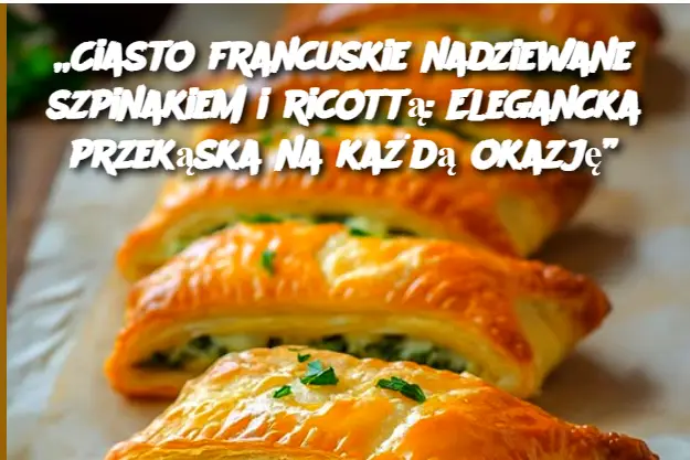 „Ciasto francuskie nadziewane szpinakiem i ricottą: Elegancka przekąska na każdą okazję”