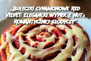 „Bułeczki Cynamonowe Red Velvet: Elegancki Wypiek z Nutą Romantycznej Słodyczy”