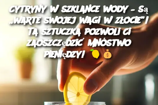 Cytryny w szklance wody – są „warte swojej wagi w złocie”! Ta sztuczka pozwoli Ci zaoszczędzić mnóstwo pieniędzy!