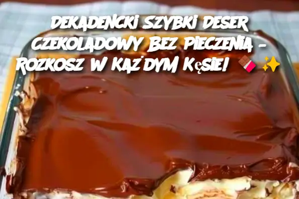 Dekadencki Szybki Deser Czekoladowy Bez Pieczenia – Rozkosz w Każdym Kęsie!