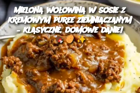 Mielona wołowina w sosie z kremowym puree ziemniaczanym – klasyczne, domowe danie!