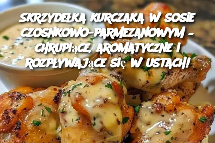 Skrzydełka kurczaka w sosie czosnkowo-parmezanowym – chrupiące, aromatyczne i rozpływające się w ustach!