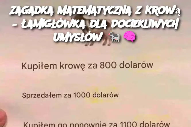 Zagadka Matematyczna z Krową – Łamigłówka dla Dociekliwych Umysłów