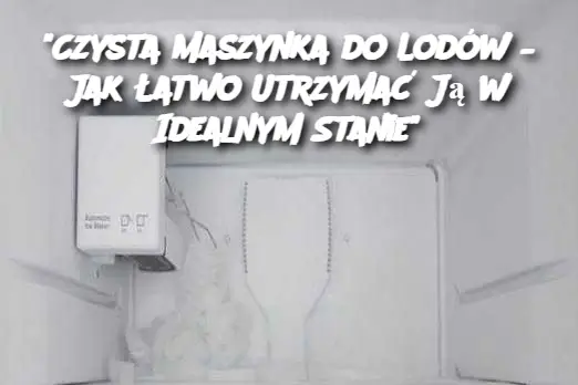 "Czysta Maszynka do Lodów – Jak Łatwo Utrzymać Ją w Idealnym Stanie"