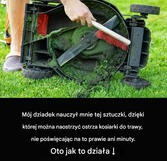 Tytuł: "Sekret, który pozwala na szybkie naostrzenie ostrza kosiarki: Sztuczka od mojego dziadka"