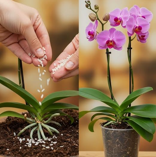 Potrzebuję tylko ryżu! Liście orchidei natychmiast zapuszczają korzenie i kwitną przez cały rok