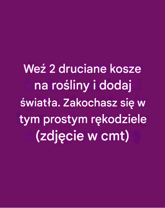 Weź 2 druciane kosze na rośliny i dodaj światła. Zakochasz się w tym prostym rękodziele!