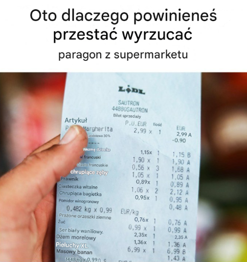 Dowiedz się, dlaczego zawsze należy zabierać ze sobą paragon w supermarkecie