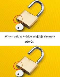 W tym celu w kłódce znajduje się mały otwór — czy wiesz, do czego służy?