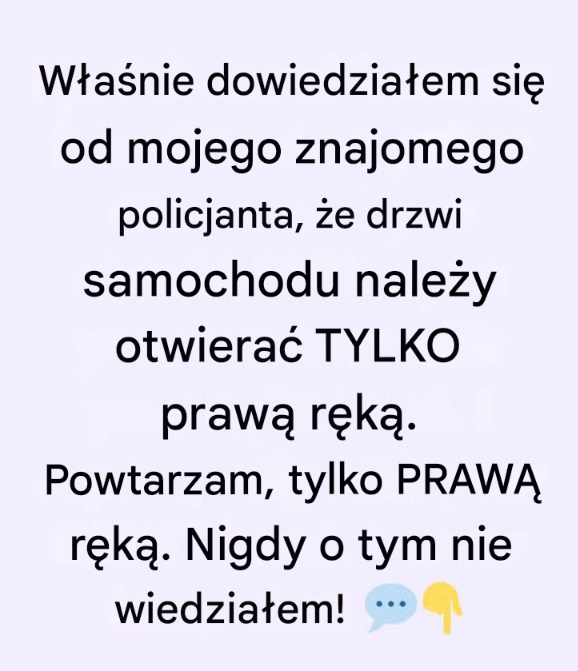 Zaskakujący powód, dla którego warto używać prawej ręki do otwierania drzwi samochodu